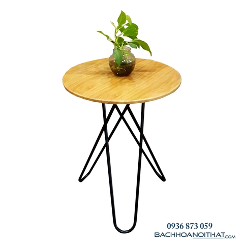 BÀN CAFE MẶT GỖ CHÂN CHÉO SẮT - BCF36