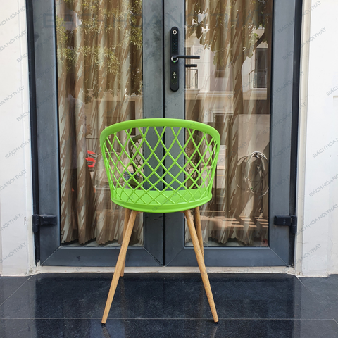 GHẾ NHỰA CHÂN SẮT GIẢ GỖ - CF3013