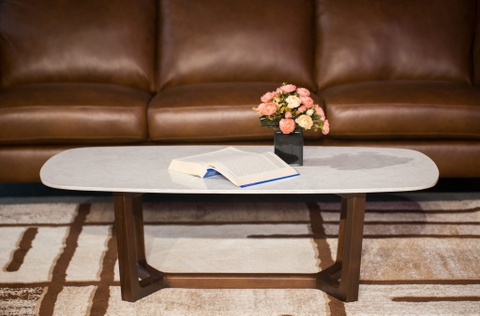 BÀN TRÀ CONCORDE MẶT ĐÁ  CHÂN GỖ - BT90