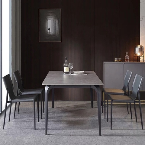 BÀN ĂN MẶT ĐÁ CHÂN GỖ - BAMD98