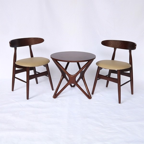 BÀN CAFE CHÂN SAO GỖ TỰ NHIÊN - BCF14