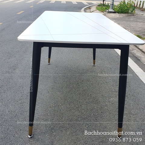 BÀN ĂN MẶT ĐÁ CERAMIC CHÂN CÔN SẮT SƠN TĨNH ĐIỆN - BAMD83