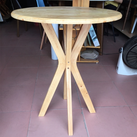BÀN CAFE CHÂN CHỤM GỖ CAO SU - BCF15