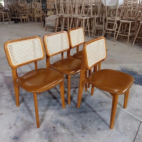 GHẾ ĂN MẶT GỖ TỰA MÂY - GAG84