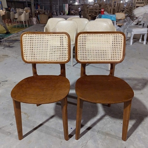 GHẾ ĂN MẶT GỖ TỰA MÂY - GAG84