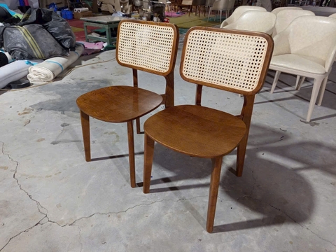 GHẾ CAFE GỖ BỌC NỆM TỰA MÂY - GAG83