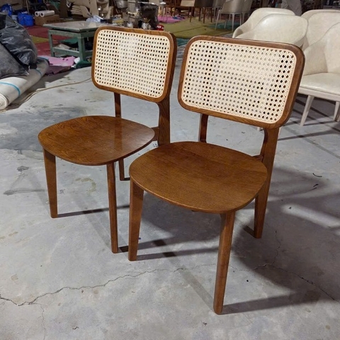 GHẾ ĂN MẶT GỖ TỰA MÂY - GAG84