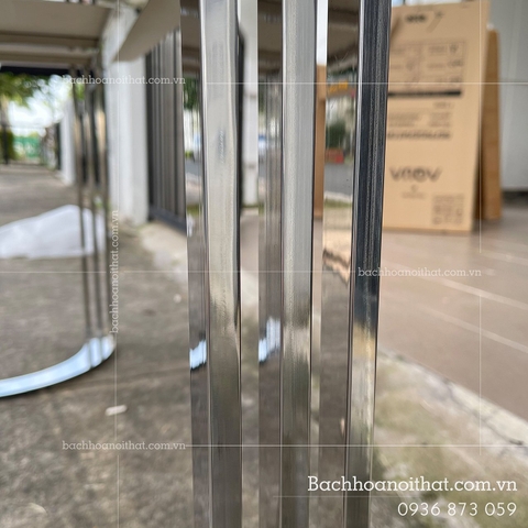 BÀN ĂN MẶT ĐÁ CHÂN INOX TRẮNG - BAMD40