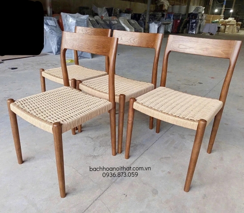 GHẾ CAFE GỖ ASH ĐAN DÂY - GAG88