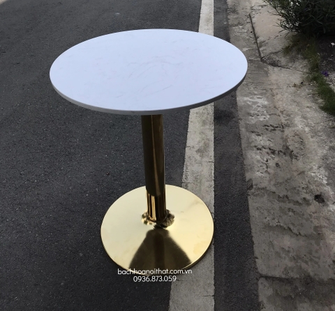 BÀN CAFE MẶT ĐÁ CHÂN TULIP MẠ VÀNG - BCF23