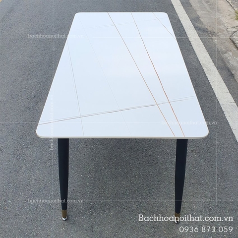 BÀN ĂN MẶT ĐÁ CERAMIC CHÂN CÔN SẮT SƠN TĨNH ĐIỆN - BAMD83
