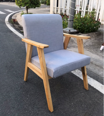 GHẾ SOFA TAY DẸT ĐƠN GỖ CAO SU - SFG02