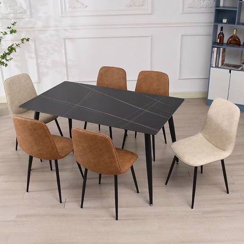 BÀN ĂN MẶT ĐÁ CERAMIC CHÂN CÔN - BAMD46