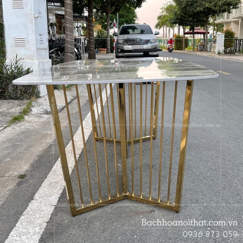 BÀN ĂN MẶT ĐÁ CHÂN INOX CAO CẤP - BAMD41