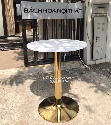 BÀN CAFE MẶT ĐÁ CHÂN TULIP MẠ VÀNG - BCF23