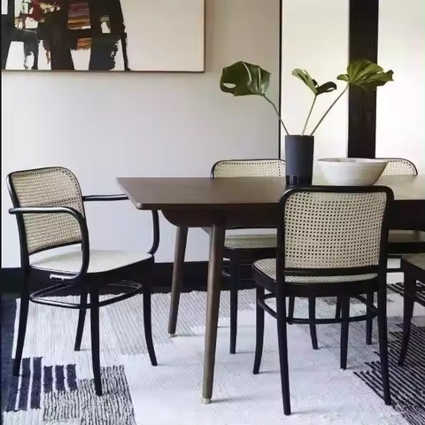 Ghế Cafe Đan Mây Tay Cong - GDM31