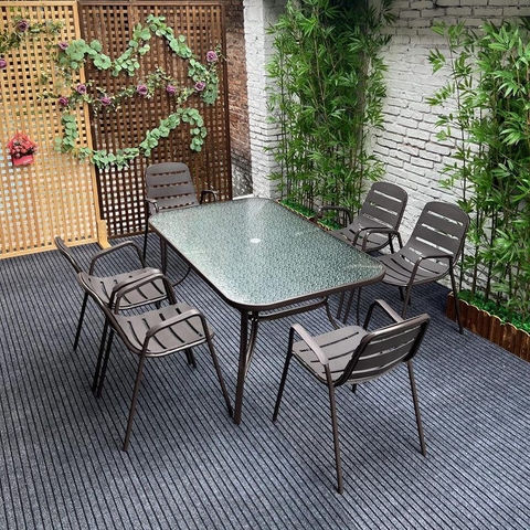 Bàn Cafe Ngoài Trời Mặt Kính - BV27