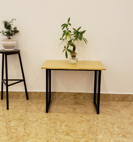 BÀN CAFE MẶT GỖ CHÂN SẮT LƯỚI - BCF41
