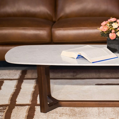 BÀN TRÀ CONCORDE MẶT ĐÁ  CHÂN GỖ - BT90