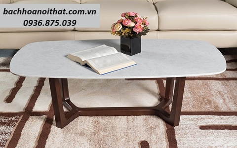 BÀN TRÀ CONCORDE MẶT ĐÁ  CHÂN GỖ - BT90