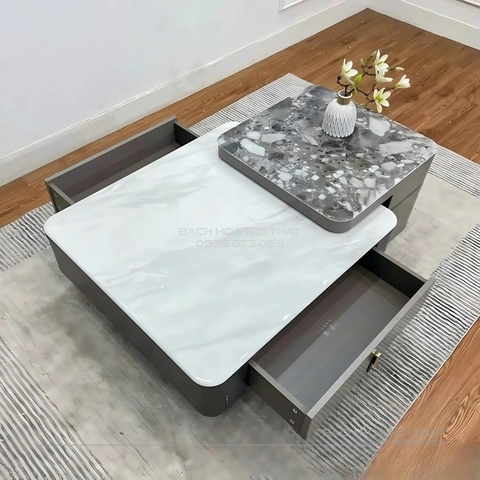 Bàn Trà Vuông Mặt Đá Hiện Đại– BT316