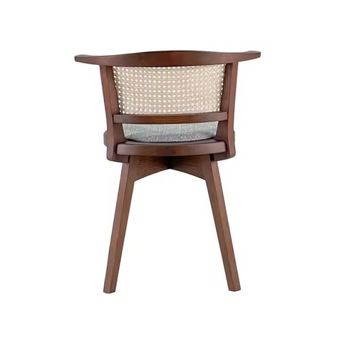 Ghế Cafe Gỗ Vintage Đan Mây Nhựa - GDM21