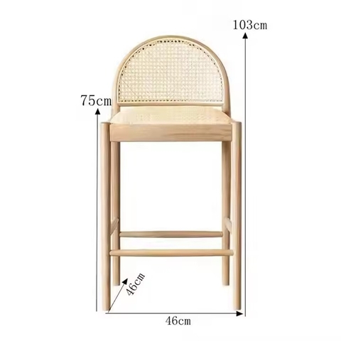 Ghế Gỗ Sồi Lưng Cong Đan Mây GDM7