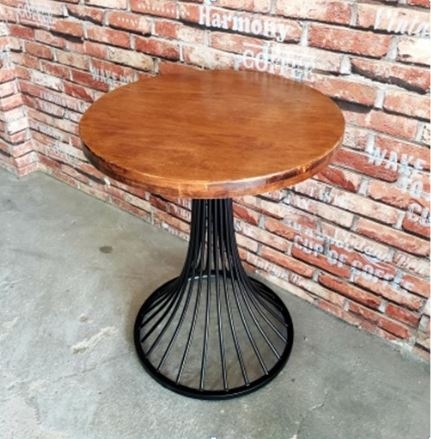 BÀN CAFE CHÂN LOA KÈN MẶT GỖ - BCF10