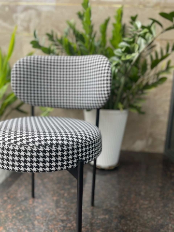 Ghế Ăn Khung Sắt Vải Caro - GAN132