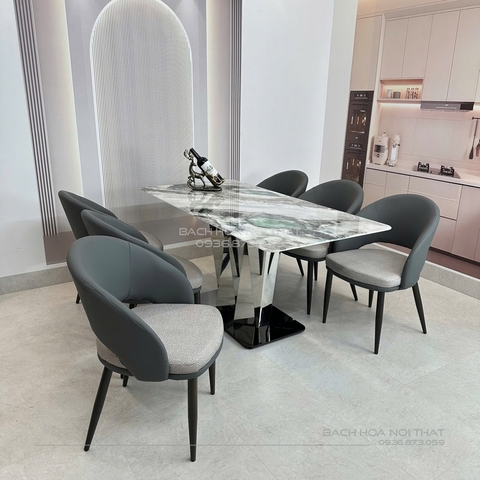GHẾ BÀN ĂN CHÂN SẮT BỌC DA - GAN209