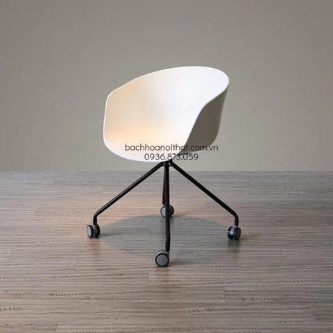 GHẾ HAY CAFE MẶT NHỰA CHÂN XOAY