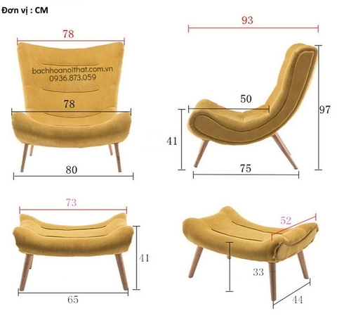 GHẾ SOFA ĐƠN THƯ GIÃN CHÂN GỖ - SFD2