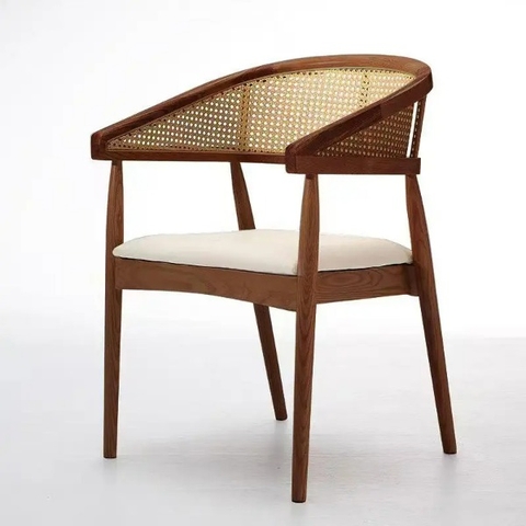 GHẾ ĂN KHUNG GỖ ASH TỰA MÂY- GAG94