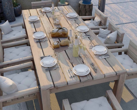 Bàn Gỗ Thông Ngoài Trời Dài 2 met - BGT21