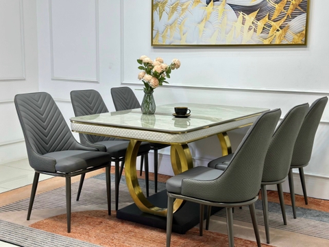 Bộ Bàn Ăn Double Q 6 Ghế Spine-BBA57