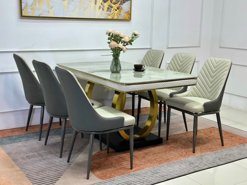 Bộ Bàn Ăn Double Q 6 Ghế Spine-BBA57