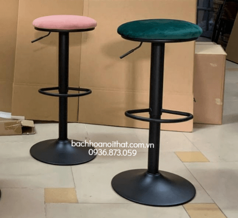 GHẾ BAR ĐÔN TRÒN CHÂN SƠN ĐEN - BAR30