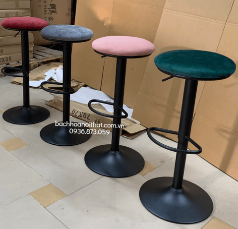 GHẾ BAR ĐÔN TRÒN CHÂN SƠN ĐEN - BAR30