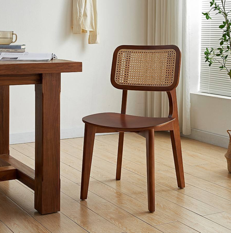 GHẾ ĂN MẶT GỖ TỰA MÂY - GAG84