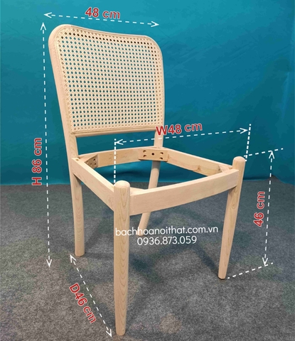 GHẾ ĂN SIENNA GỖ ASH TỰA MÂY - GAG67