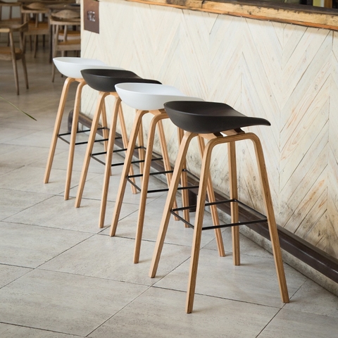 GHẾ HEY BAR CHÂN SẮT SƠN GIẢ GỖ - BAR3