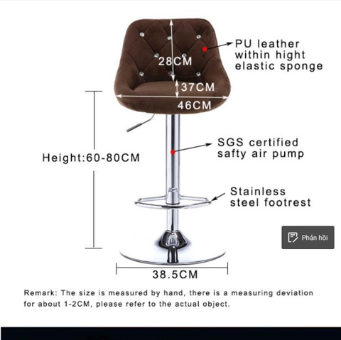 GHẾ BAR CAFE NHẬP KHẨU CHÂN MẠ - BAR11