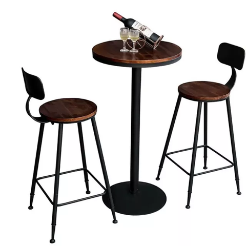 GHẾ BAR CAFE MẶT GỖ LƯNG SẮT - BAR15
