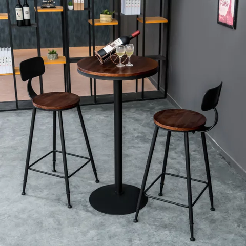 GHẾ BAR CAFE MẶT GỖ LƯNG SẮT - BAR15