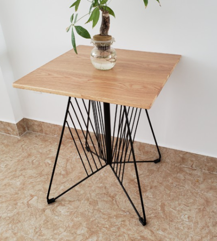 BÀN CAFE CHÂN SẮT CÁNH BƯỚM MẶT GỖ - BCF03