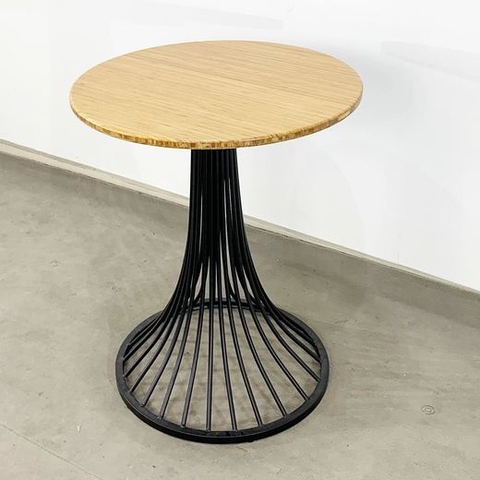 BÀN CAFE CHÂN LOA KÈN MẶT GỖ - BCF10