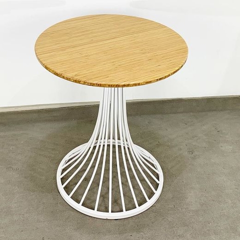 BÀN CAFE CHÂN LOA KÈN MẶT GỖ - BCF10