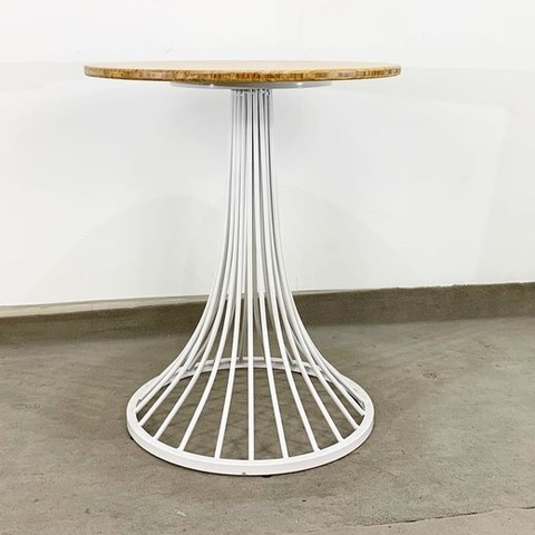 BÀN CAFE CHÂN LOA KÈN MẶT GỖ - BCF10