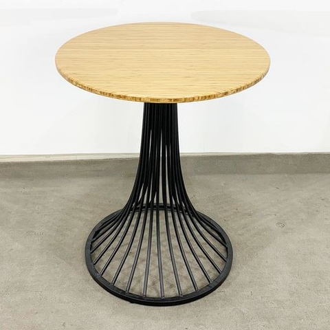 BÀN CAFE CHÂN LOA KÈN MẶT GỖ - BCF10