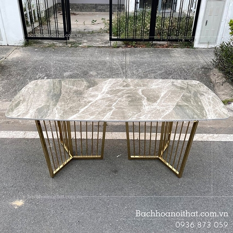 BÀN ĂN MẶT ĐÁ CHÂN INOX CAO CẤP - BAMD41